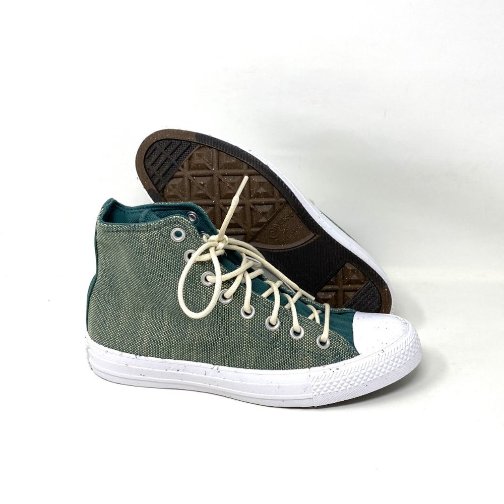 Converse Ctas Shoes Women High Top Forest Pine Green White Size Sneakers 171414F - Picture 5 of 9